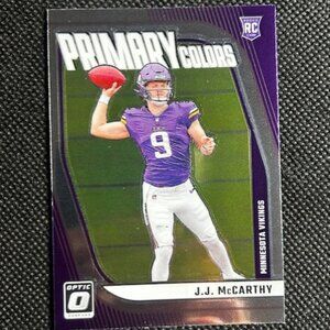 2024 Donruss Optic JJ McCarthy Rookie Card Primary Colors Minnesota Vikings RC